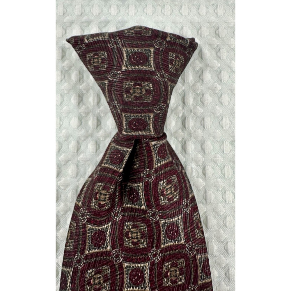 Vtg 70s Towncraft Tie Clip On Mens Necktie Polyester‎ Wide Disco Solid Burgundy